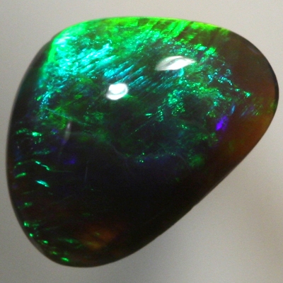 SOLID BLACK CRYSTAL OPAL Bright and strong forest green 